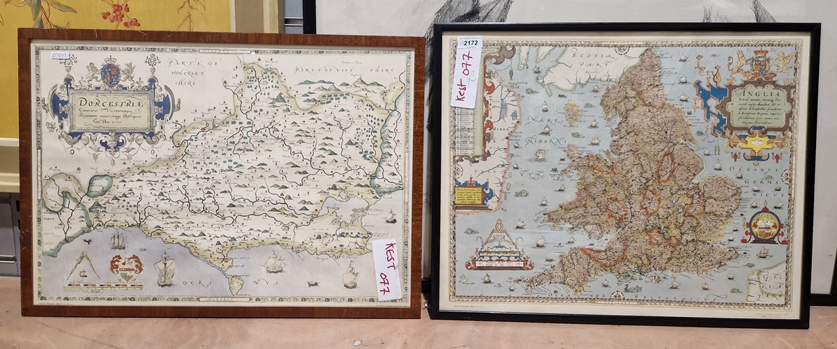 Reproduction map of 'Anglia' after Christopher Saxon, published by British Museum Maps and '