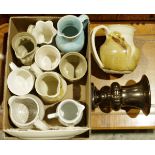 Assorted ceramics to include a studio pottery water jug, a silver lustre vase in the form of an urn,