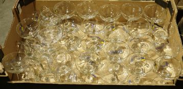 Large quantity of Babycham glasses and other mid-20th century decorated glassware (2 boxes)