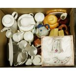 Thomas (Germany) white medallion part tea service, two boxed cup/saucer sets, Leonardo Collection