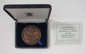 Royal Mint, bronze medal 1790-1990 for the bi-centenary of the original lifeboat, in original box