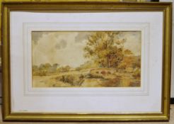 Assorted framed modern tapestries, a picture frame, various framed prints, a watercolour of a rustic