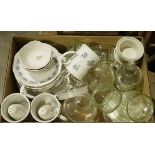 Assorted ceramics and glass to include Mitterteich Bavaria, glass ramekins, cafetieres, carafe,