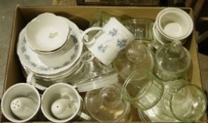 Assorted ceramics and glass to include Mitterteich Bavaria, glass ramekins, cafetieres, carafe,