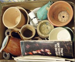 Large assortment of ceramics, terracotta pots, Poole plates, Royal Albert 'Tahiti' part tea service,