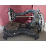 Antique cast iron table top hand crank  sewing machine by Jones