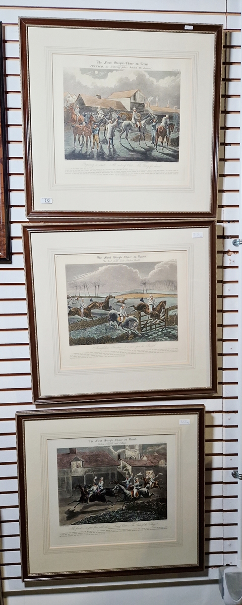 After Henry Thomas Alken Colour lithograph Set of four colour prints of 'The First Steeple-Chase - Image 5 of 5
