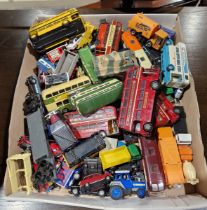 Large quantity of Corgi, Lledo, Matchbox, Hot Wheels  playworn diecast model cars to include Corgi