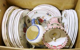 Quantity of mixed ceramics to include French-style provincial plates, a Royal Worcester 'Holly
