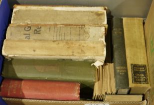 Quantity of books to include:- Wells, H G  Works, London, 1933, 12 uniformed vols, red cloth, gilt
