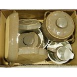 Quantity of Denby ware part service to include lidded tureens, cups and saucers, cereal bowls, tea