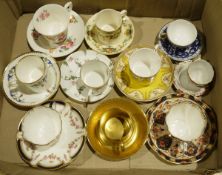 Collection of Royal Crown Derby, Court china, Lindner, Crown Ducal, Crescent, Cauldon coffee cans