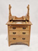 Victorian satin walnut dressing chest with rectangular swing mirror, two jewel drawers, three long