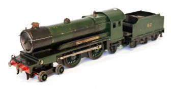Bassett Lowke 4-4-2 "Marquis of Rutherford" live steam locomotive and six wheel tender No.62 (