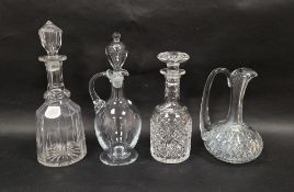 19th century mallet shaped glass decanter and stopper, 32.5 cm high, a 20th century Thomas Webb