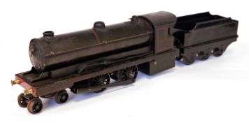 Bowman Models live steam 4-4-0 locomotive with six wheel tender with black and double red lined