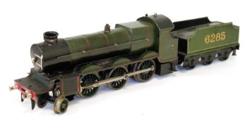 Bassett-Lowke O gauge 2-6-0 live steam locomotive with six wheel No. 6286 tender in green livery (