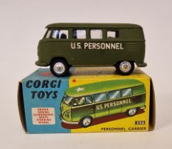 Corgi Toys 356 US army personnel carrier, military green body with red interior, with driver