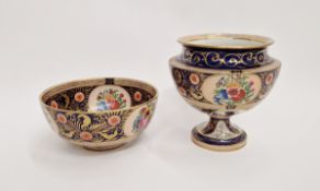 Carlton Ware reproduction of Old Swansea bowl, 17cm diameter, and pedestal vase, 16cm high,
