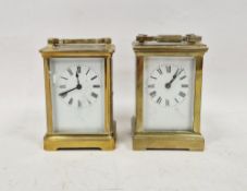 LOT WITHDRAWN Two five-glass brass cased carriage clocks, both approx 11cm high (2)