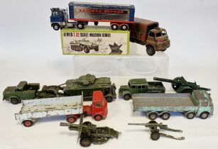 Quantity of playworn diecast model cars and military vehicles to include 651 Centurion tank, Dinky