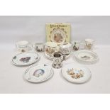 Group of Wedgwood Beatrix Potter nursery wares, Royal Doulton Bunnykins and other associated