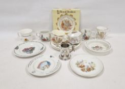 Group of Wedgwood Beatrix Potter nursery wares, Royal Doulton Bunnykins and other associated