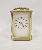 20th century brass five-glass carriage clock, 13cm high