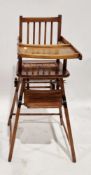 Early oak child's high chair, 96cm high