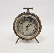 LOT WITHDRAWN Unusual circular brass-cased desk clock, adapted from vintage 1920's/30's car