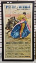 Two Spanish bull fighting posters, framed and glazed, largest 107cm x 55cm (2) Condition Report