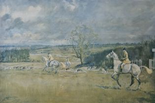 After Lionel Edwards Colour print Five hunting scenes to include "The Belvoir", "The Meynell", The