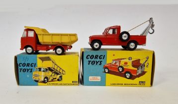 Two boxed Corgi Toys to include 458 E.R.F. model 64G earth dumper and 417S Land-Rover breakdown