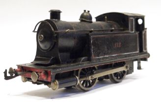 Bing for Bassett-Lowke gauge 1 live steam CR 0-4-0 tank locomotive No. 112 with black and red, white