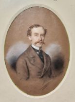 Henri Didiee (XIX) Pastel Portrait of Dacre M. A. Hamilton, signed and dated 1867 lower right,