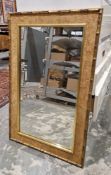 20th century rectangular wall mirror with gilt faux bamboo frame, 96cm x 62cm