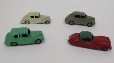 Dinky Toys Diecast model cars to include 157 Jaguar XK120 Coupe  red including ridged hubs with