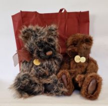 Charlie Bear with long tortoiseshell coat 'Ballantyne' designed by Isobelle Lee and another