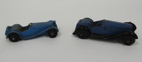 Dinky Toys diecast model vehicles to include No.38f blue Jaguar and 36e British Salmson two-seater