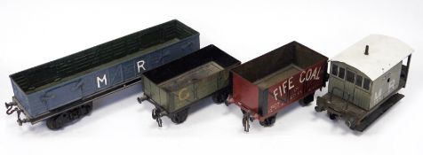 Carette gauge 1 MR single-ended brake van M.1911 together with GW loco coal open wagon No. 23464