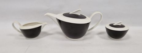 Contemporary Villeroy & Boch 'Wonderful World' black ground Easy Collection part tea service,