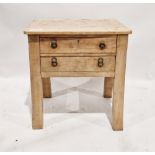 Late 19th/early 20th century pine hall unit of rectangular form with two long drawers to the