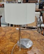 Contemporary Ralph Lauren chrome swing arm-style table lamp, model no. 164081, with original