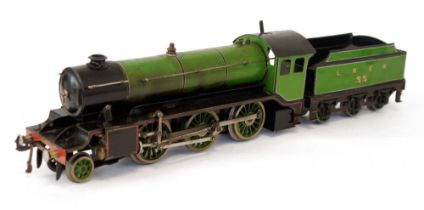 Bassett-Lowke O gauge live steam spirit-fired 'Mogul' 2-6-0 locomotive and six wheel tender marked