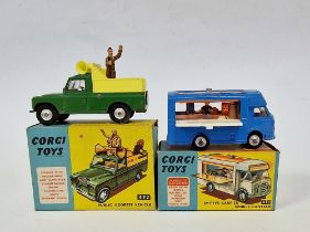 Corgi Toys 471 Smiths-Karrier mobile canteen together with 472 public address vehicle (missing