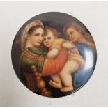 Italian (Florence) porcelain circular plaque, late 19th century, printed fleur-de- lys/Firenze mark,