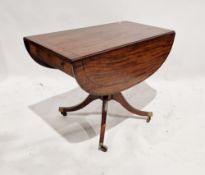 19th century mahogany Pembroke table with ebony stringing decoration, 72cm high x 100cm wide x