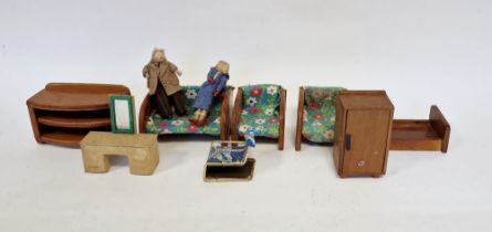 Quantity of sundry wooden, plastic and metal dolls house furniture, principally mid 20th century (