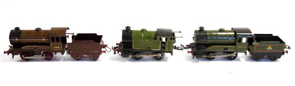 Three Hornby 0 gauge clockwork locomotives to include Hornby type 51 0-4-0 50153 locomotive and