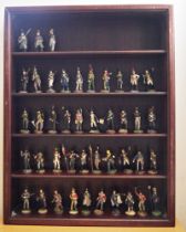 43 Franklin Mint Great Regiments of Waterloo lead style soldiers with collectors cabinet